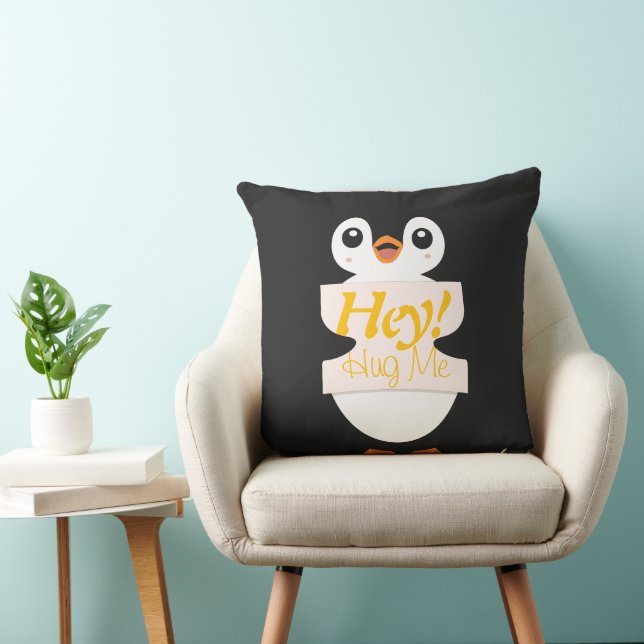 Hey! Umarme mich - Pinguinkostüm-Personalisierung Kissen (Stuhl )