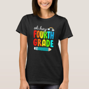 Hey Vierter Bleistift Regenbogen zurück zur Schulb T-Shirt