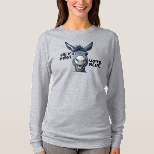 Hey, vok blau, Donkey Sweatshirt T-Shirt (Vorderseite)