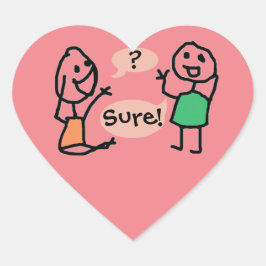 Hey Wanna Heart Sticker von RoseWrites