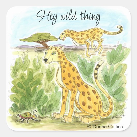 Hey Wild Thing Cheetah Sticker (Vorderseite)