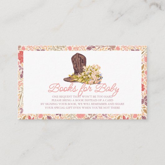 Hey Y'all Cowboy Boot & Bouquet Books für Baby Begleitkarte (Vorderseite)