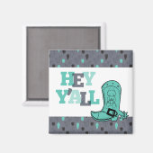 Hey Y'All - Texas Magnet (Vorderseite/Rückseite)