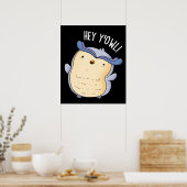 Hey Y'Owl Owl Puck Dark BG Poster (Küche)