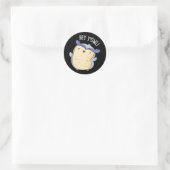 Hey Y'Owl Owl Puck Dark BG Runder Aufkleber (Tasche)