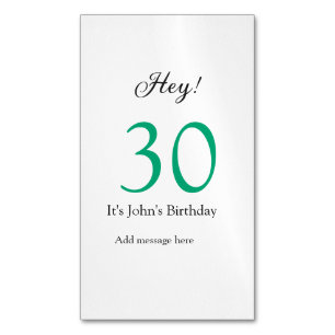 Hey, zum 30. Geburtstag grüne schwarze fette Schri Magnetische Visitenkarte