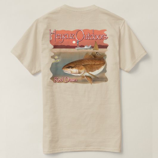HeyCuz Outdoor Red Fish Red Dawn Design T-Shirt (Design Rückseite)
