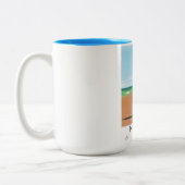 Heysham Lancashire Vintages Zugposter Zweifarbige Tasse (Links)