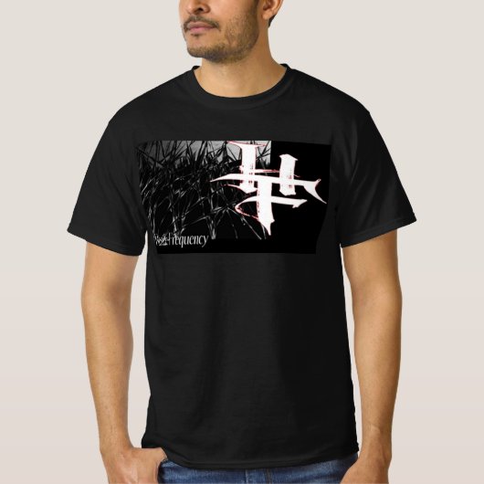 HF Feindliche Frequenz an der Seite über grauem Ra T-Shirt (Vorderseite)