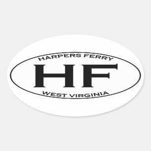 HF - Harpers-Fähre West Virginia Ovaler Aufkleber