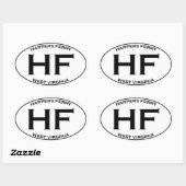 HF - Harpers Ferry West Virginia Ovaler Aufkleber (Blatt)