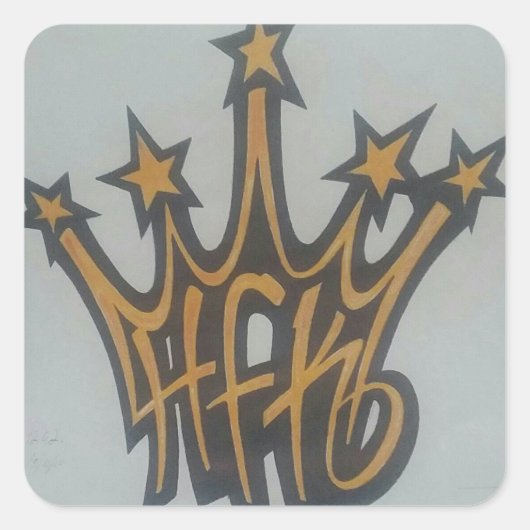 HFK Zubehör Endlich! Quadratischer Aufkleber (Vorderseite)