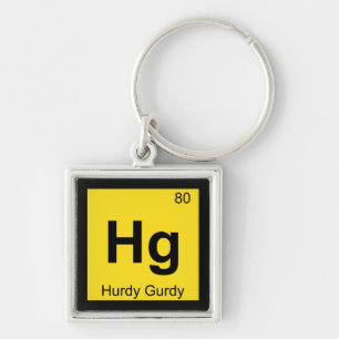 Hg - Drehleier-Musik Chemie Periodensystem Schlüsselanhänger