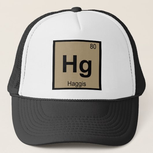 Hg - Haggis Fleisch Chemie Periodisches Tabellensy Truckerkappe (Vorderseite)