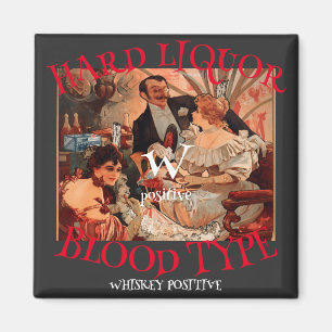 HG Hartes Alkohol Blutgruppe W positiv Whisky Magnet