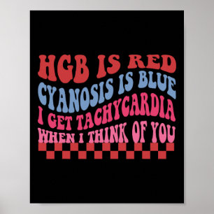 Hgb ist rot Zyanose ist blau Valentinstag Cupids F Poster