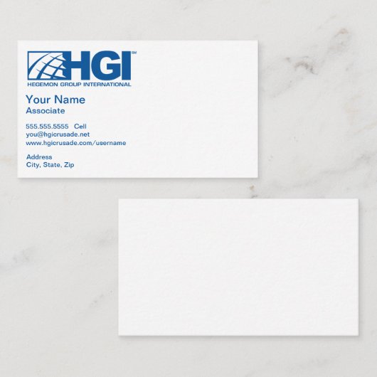 HGI Mitarbeiter Visitenkarte (Vorne/Hinten)