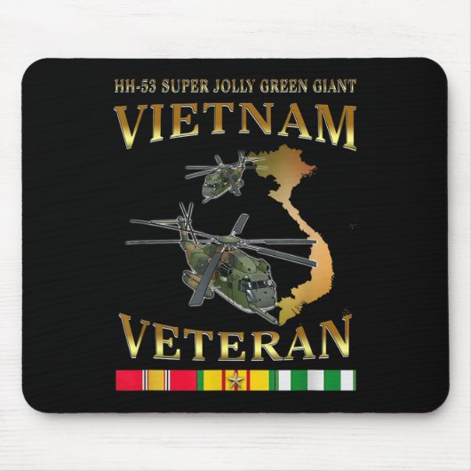 Hh-53 Super Jolly Green Giant Helicopter Vietnam V Mousepad (Vorne)