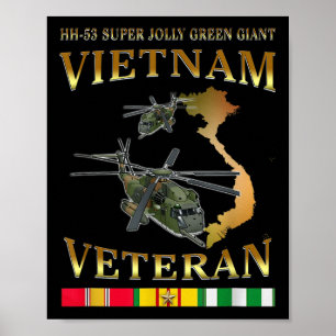 Hh-53 Super Jolly Green Giant Helicopter Vietnam V Poster