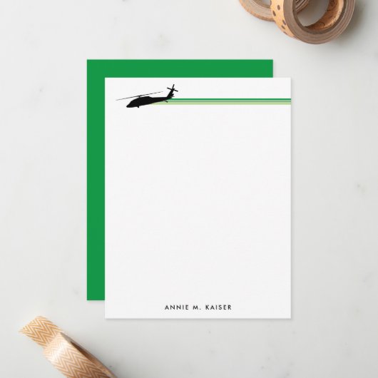 HH-60 Pave Hawk Hubschrauber Stripe Custom Notepad Mitteilungskarte (Vorderseite/Rückseite Beispiel)
