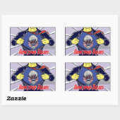 hh blau rechteckiger aufkleber (Blatt)