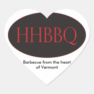 HHBBQ Barbecue aus dem Herzen von Vermont Stickers