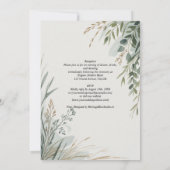 HHS Greenery Botanical Watercolor Elegant Wedding Einladung (Rückseite)