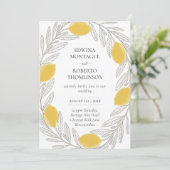 HHS Lemon Wreath Minimal Mediterranean Wedding Einladung (Stehend Vorderseite)