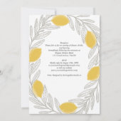 HHS Lemon Wreath Minimal Mediterranean Wedding Einladung (Rückseite)