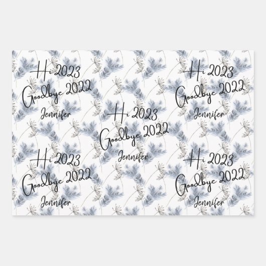 Hi 2023 Auf Wiedersehen 2022 Geschenkpapier Set (Vorderseite 2)