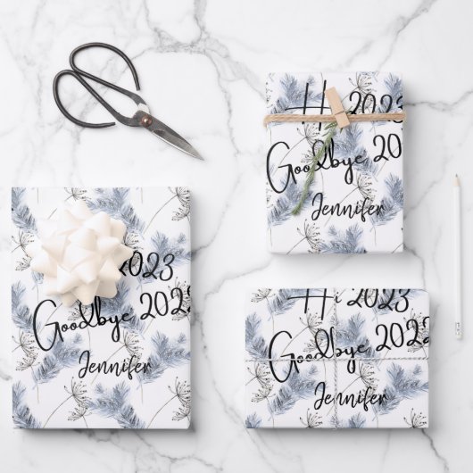 Hi 2023 Auf Wiedersehen 2022 Geschenkpapier Set (Vorderseite)