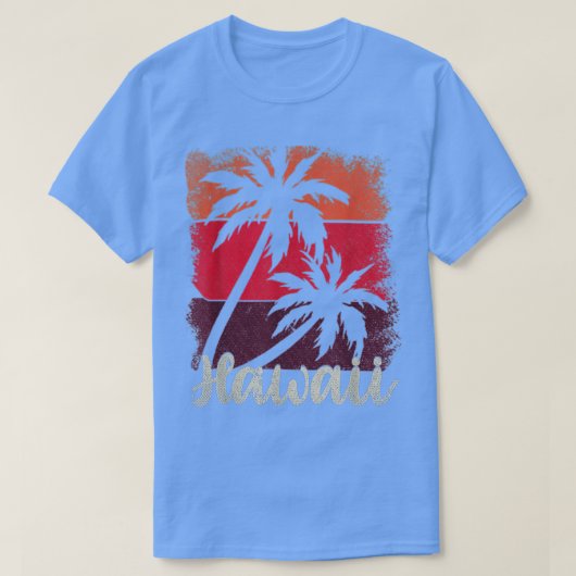 HI Aloha Summer Tropical Beach Palm Trees Retro Ha T-Shirt (Design vorne)
