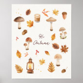Hi Autumn Wall Art – Cozy Fall Print with Mushroom Poster (Vorne)