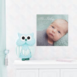 Hi Baby Foto Chic White Script Geburtsstaten Künstlicher Leinwanddruck<br><div class="desc">Chic weißes Typografie-Overlay von Hi Baby und Ihre wunderschöne Neugeborene-Fotografie auf diesem kleinen Foto Geburt Ankündigung Imitate Leinwand drucken. Die minimalistische Dekoration für ein Kinderzimmer ist perfekt für einen kleinen Jungen oder ein Mädchen.</div>