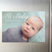 Hi Baby Foto Elegante Typografie Neugeborene Magne Magnetkarte