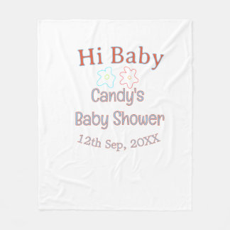 hi Babyparty blau orange Blume trendy retro mod Fleecedecke