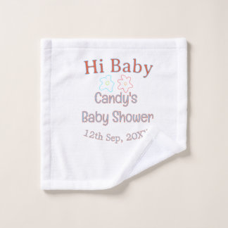 hi Babyparty blau orange Blume trendy retro mod Waschlappen