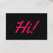 Hi Beruflich Pink Red Black Modern Visitenkarte (Vorderseite)