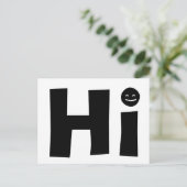 Hi Big Letters Grußkarte Postkarte (Stehend Vorderseite)