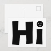 Hi Big Letters Grußkarte Postkarte (Vorne/Hinten)