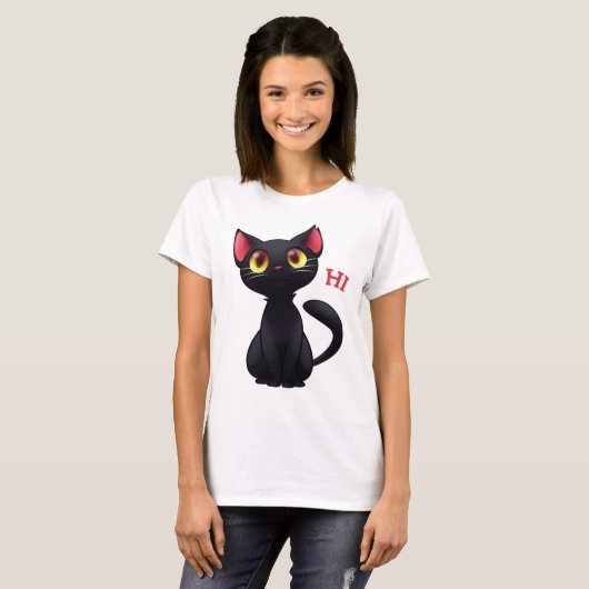 Hi Black Cat T - Shirt (Vorne ganz)