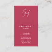 Hi Business Cards Moderne vertikale Typografie Visitenkarte (Rückseite)
