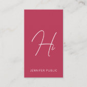 Hi Business Cards Moderne vertikale Typografie Visitenkarte (Vorderseite)