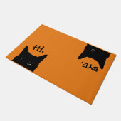 Hi Bye Cat Doormat New Zuhause Gift Wedding Gift Fußmatte (Schrägansicht)