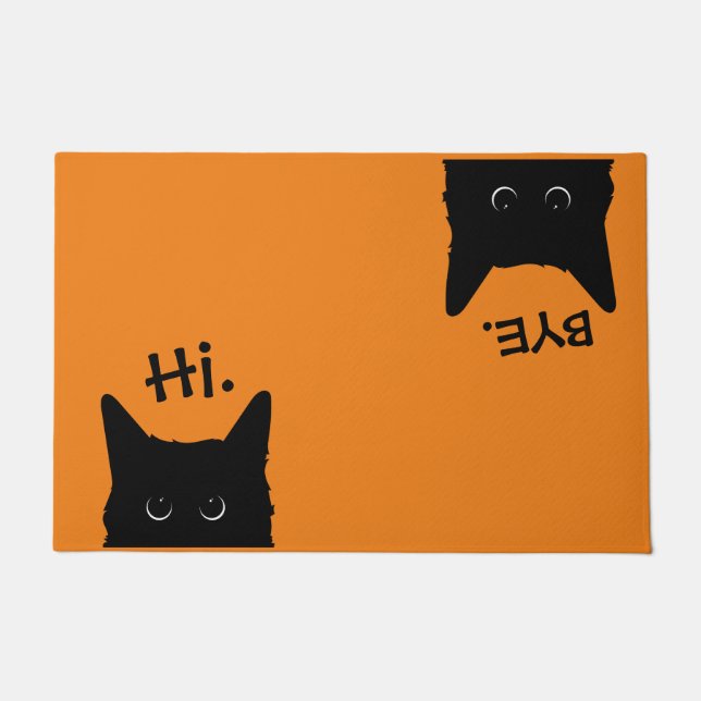 Hi Bye Cat Doormat New Zuhause Gift Wedding Gift Fußmatte (Vorderseite)