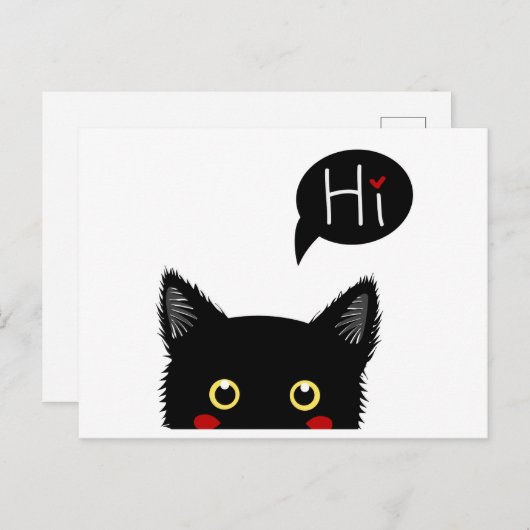 Hi Cat Postkarte (Vorne/Hinten)