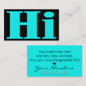 Hi!Cheery.All purpose.Introduction call card. Telefonnummerkarte (Vorne/Hinten)