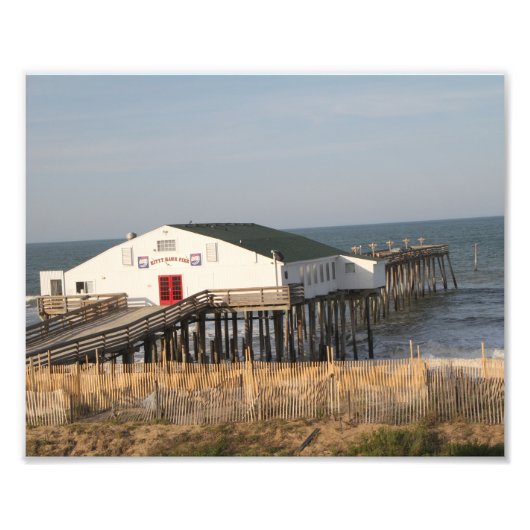 Hi-def Foto Kitty Hawk Pier, NC, Außenbänke (Vorne)