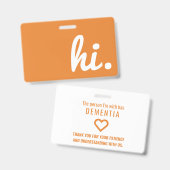 HI-Demenz und Alzheimer-Geduld Ausweis (Front & Back)