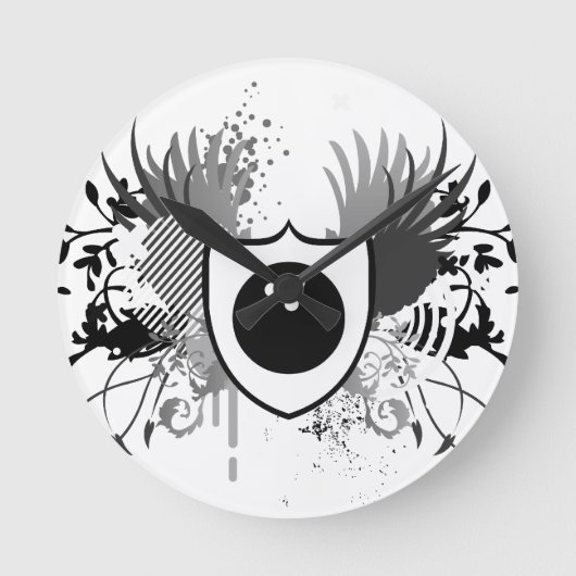 Hi-Fi-Bowling Runde Wanduhr (Vorderseite)